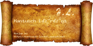 Hantusch Lóránt névjegykártya